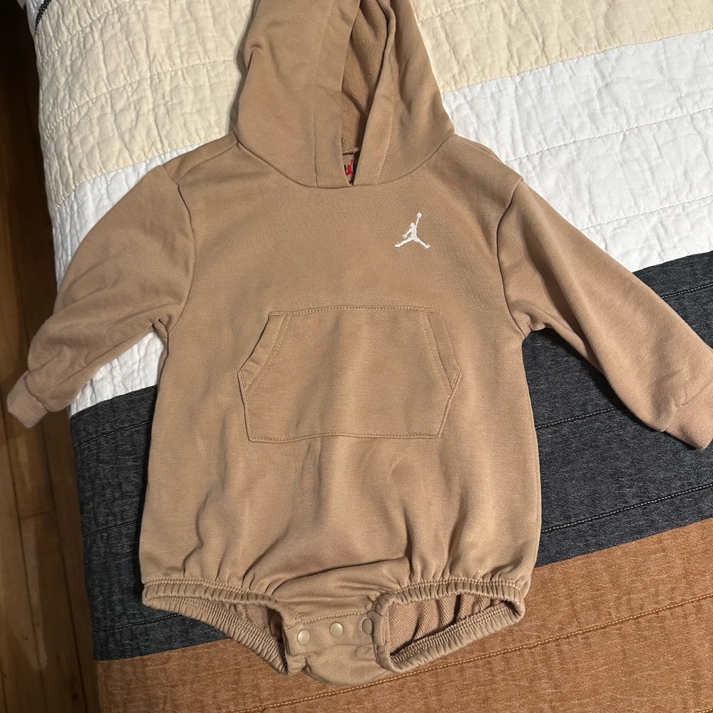 Jordan Tan Baby Sweatshirt Onesie